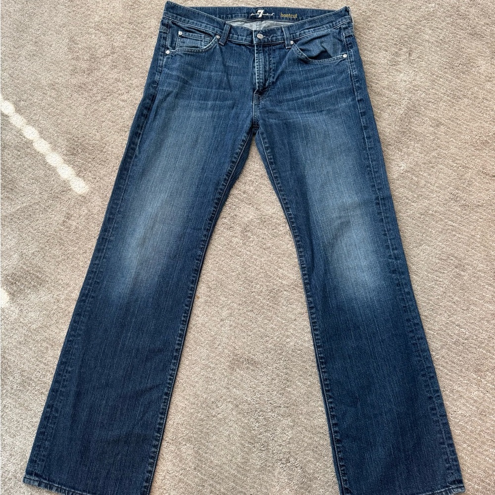 7 For All Mankind Denim Bootcut Jeans - Dark Blue